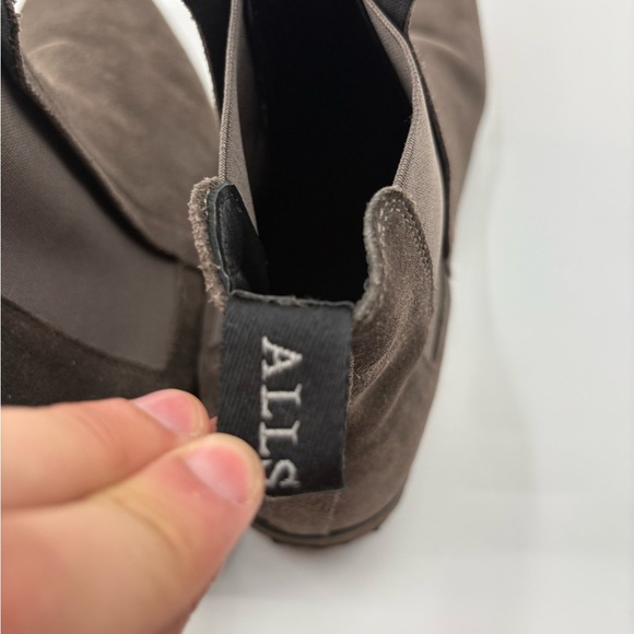 ALLSAINTS Taupe Suede Chelsea Boots western cowboy festival Shoes Men's Size 9 - Picture 14 of 14